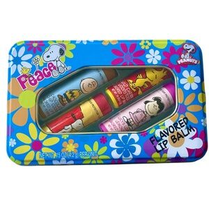 2012 Peanuts Flavored Lip Balm 4 Pack PE-WMDI-BTIN Tin New Old Stock